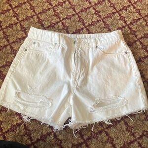 NEW! Articles of Society Meredith Hi-Rise White Distressed Denim Shorts 26